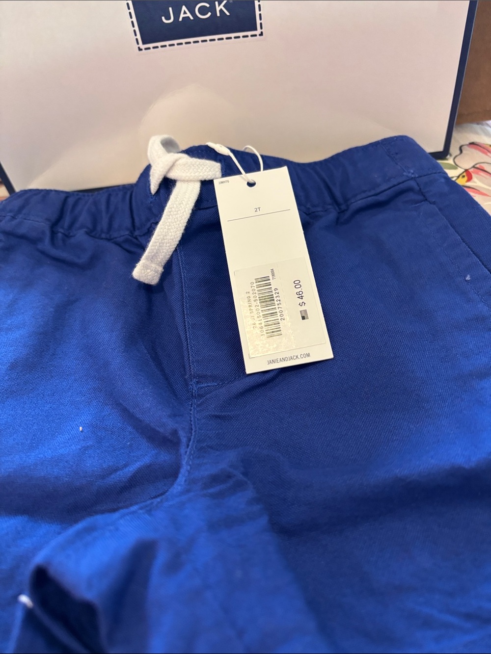 Janie and Jack Bright Royal Blue Drawstring Shorts